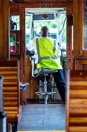dallas trolley bus interior