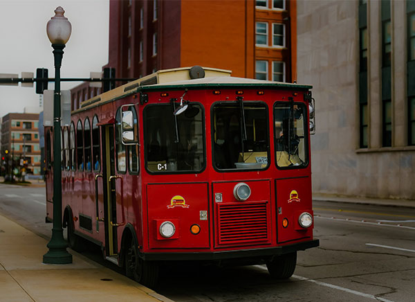 dallas trolley bus exterior